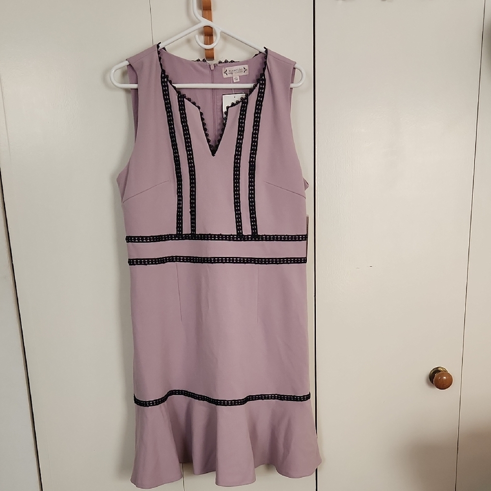 Lilac Dress with Black Accents